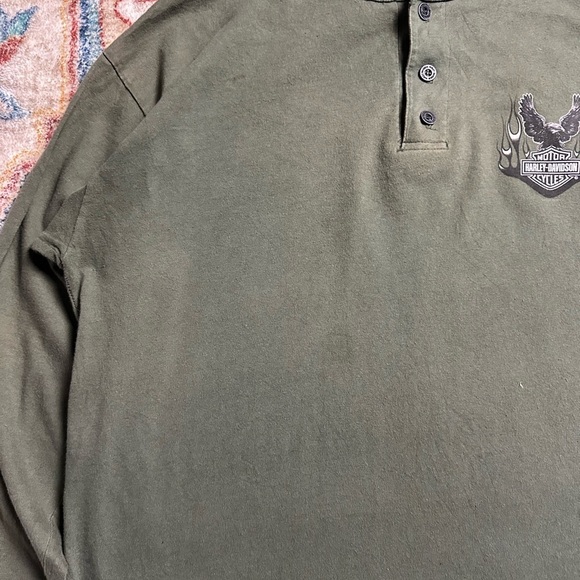 Vintage Harley Davidson Long Sleeve Henley Shirt Size XL - Picture 5 of 8